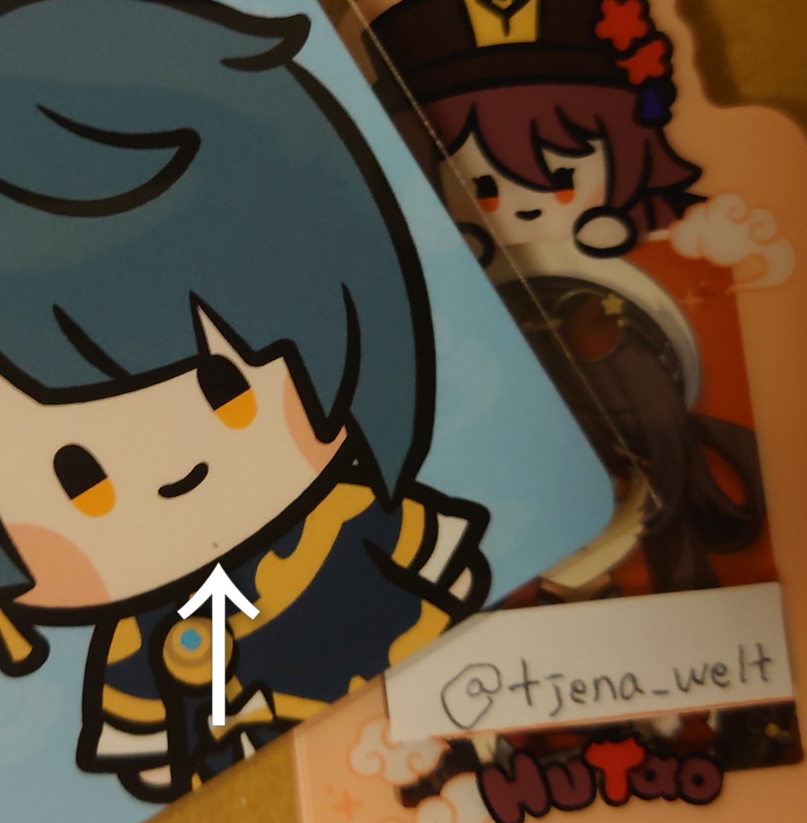 tjena_welt's tweet photo. 【交換】
原神 minini 特典 カード

譲✧行秋

求✧同種 鍾離 胡桃

mininiイラスト顎にインク飛びがございます

郵送のみ　よろしくお願いします https://t.co/vj06N6n1EP