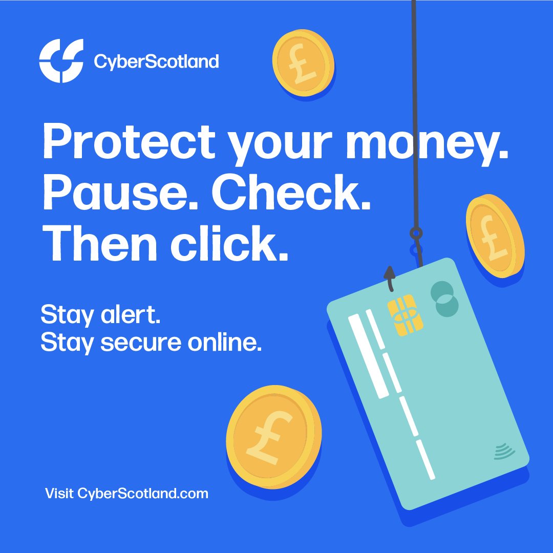 CyberResScot's tweet photo. Online financial crime is becoming increasingly sophisticated and can affect anyone. 💳  

Protect your money. Pause. Check. Then click: https://t.co/PP7eFytT3h https://t.co/feTjz7RMjt