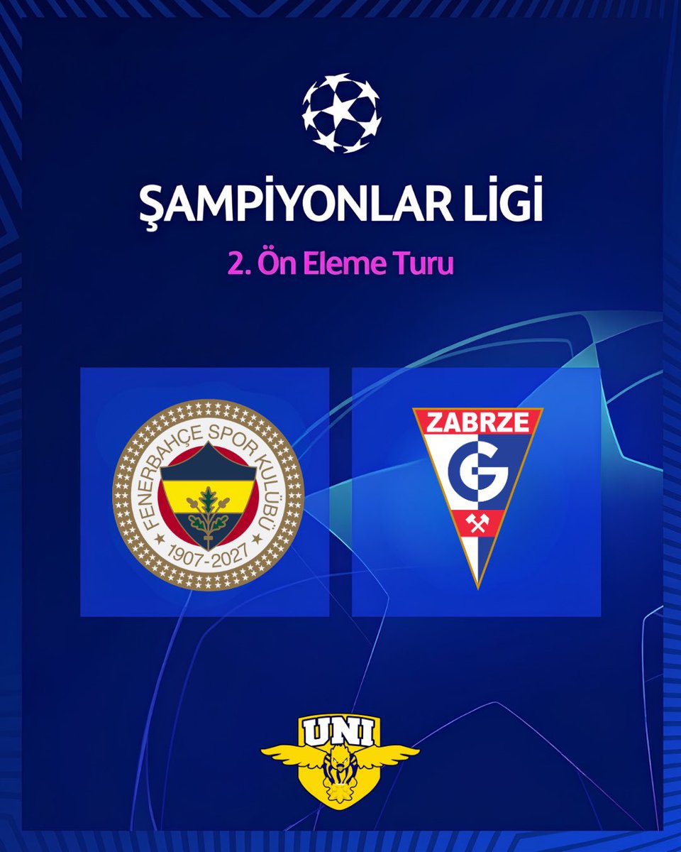 unigfborg's tweet photo. Şampiyonlar Ligi 2. Ön Eleme Turunda rakibimiz Gornik Zabrze oldu.

🏟️ İlk maç: 21/22 Temmuz
✈️ İkinci maç: 28/29 Temmuz

#UNIGFB https://t.co/EQ6vi5fRwR