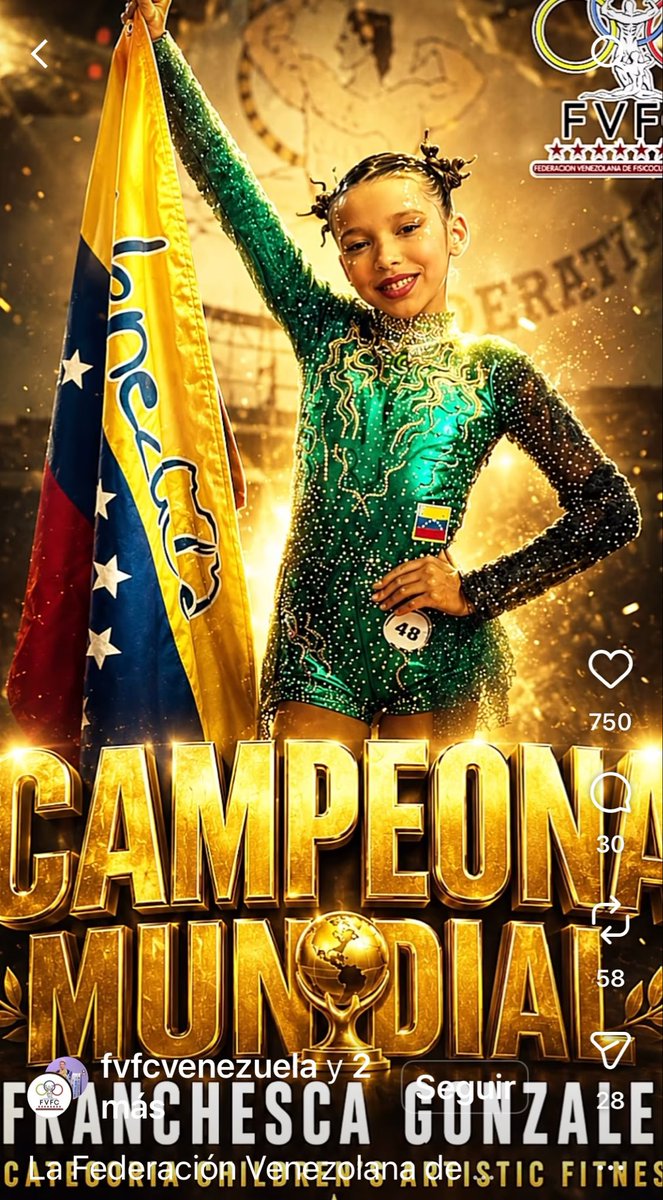 gabyarocha's tweet photo. ¡Tienen que ver la técnica de esta niñita! La atleta Franchesca González logró el 1er🥇lugar en el Campeonato Mundial de Fitness Infantil 2026 celebrado en Čačak, Serbia. Tiene 9 años, es del estado Anzoátegui🇻🇪 y ganó la categoría Children's Artistic Fitness.
#OtraBuenaNoticia🙌🏻 https://t.co/7I8II3E4DK