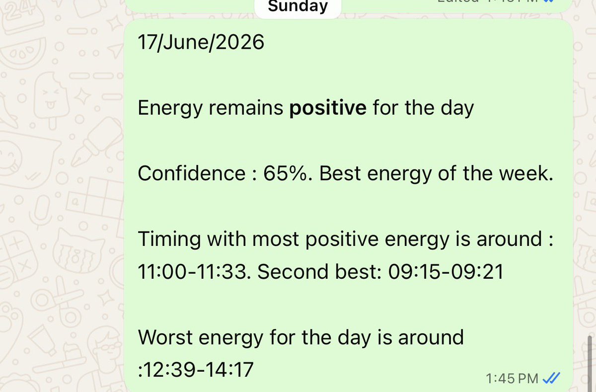 AstroMarketView's tweet photo. Expected Positive Day. ✅
Intraday Map also came to be accurate. ✅
Largely in lines with our expecations.

Bullish start ✅
Then exhaustion ✅
And then rebound ✅

Good to see our interpretations clicking well.
Refer our timings shared on sunday itself.🫡

#nifty #Banknifty #IndianStockMarket #astrology #Trading