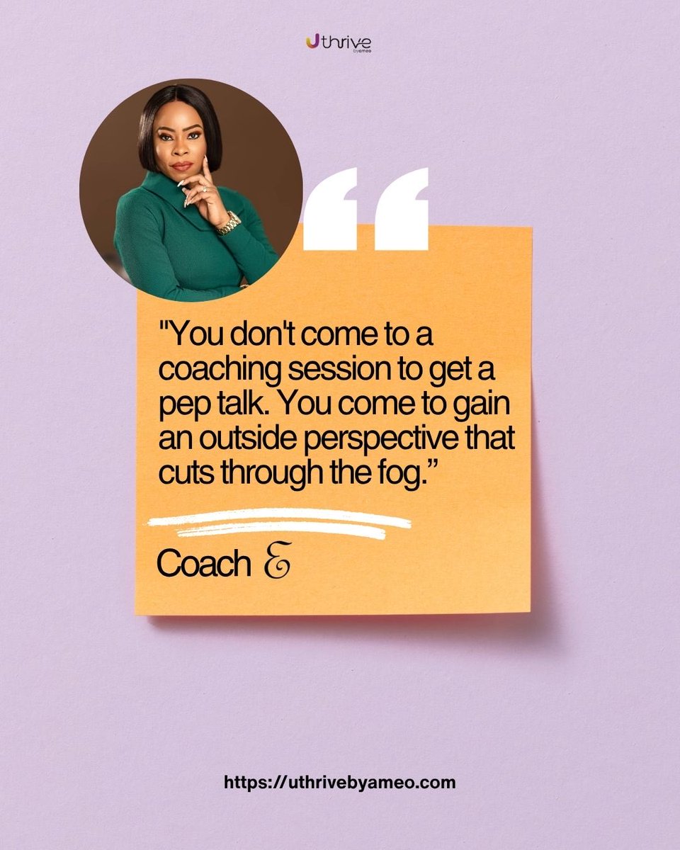 UthriveByAMEO's tweet photo. Stamina isn't a long-term strategy. Architecture is.

You don't come to a coaching session with Coach E to get a pep talk. You come to gain an outside perspective that cuts through the fog.

Click the link https://t.co/E8L4YwcqwM to book your coaching session with Coach E. https://t.co/e5pG79DxYM