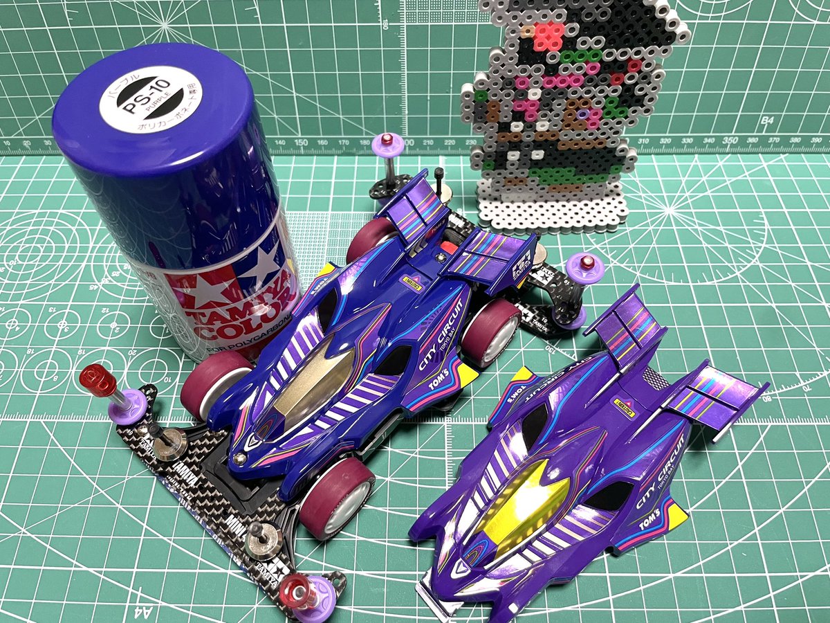 black_mage_mk's tweet photo. #ミニ四駆
マンタレイのクリヤーボディを入手したので、見た目同じにしようと塗装してみたら、青みが強くなってしまった。

これは これで悪くないが、もうちょい本物に近づけたいところ(´ω｀)ﾊﾟ-ﾌﾟﾙ https://t.co/MmUrPNkKCA