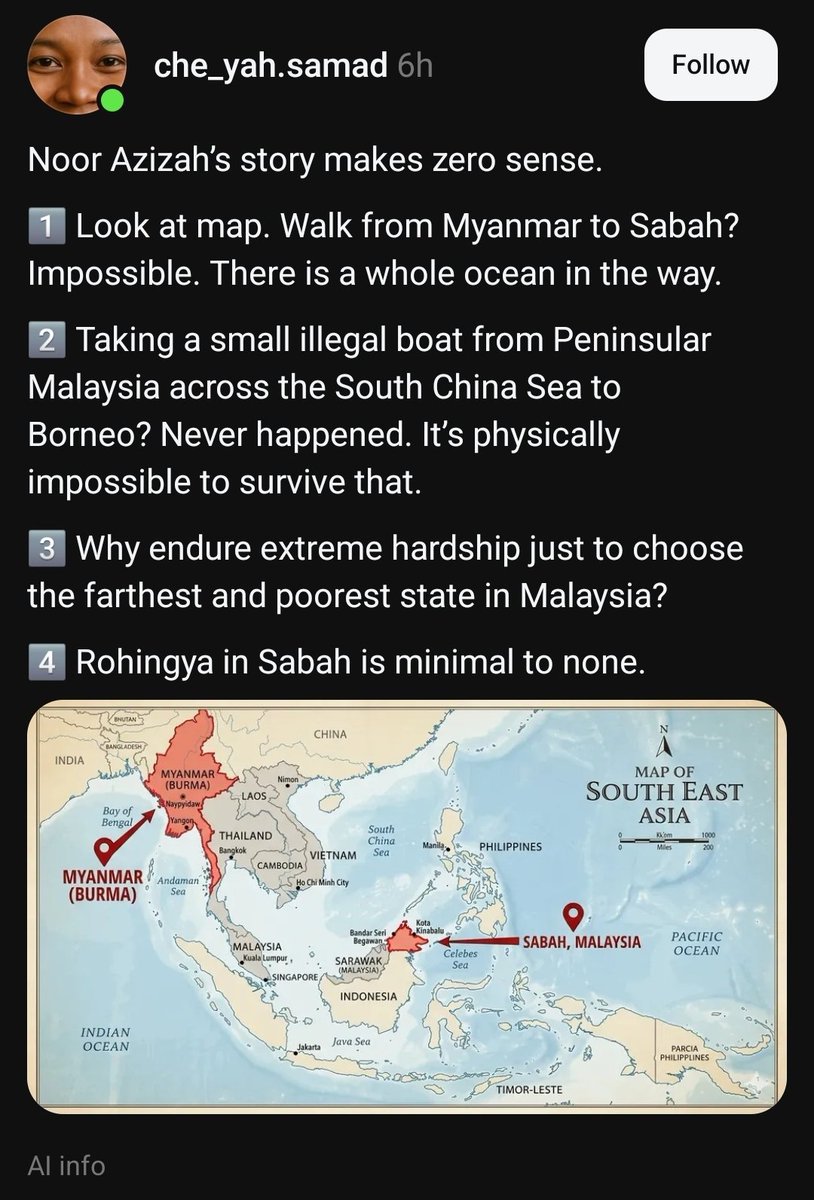 Adododo837's tweet photo. @shafiur Remember guys, we don't want same thing happened to our country. Israel can't get us, so they send Rohingya instead. https://t.co/C05wvFQFh4