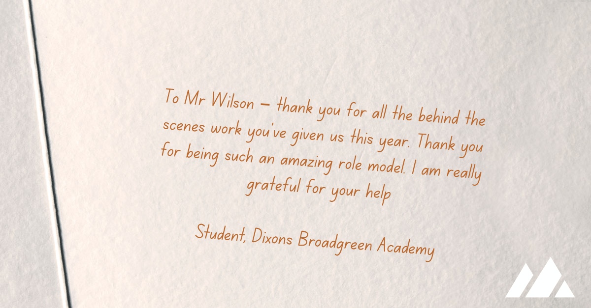 DixonsAcademies's tweet photo. @Dixonscr @dixonsmnp @dixons_bk @dixons_mb Great teachers lead by example, showing students what respect, resilience and ambition look like in practice. At @dixons_ba, that role modelling makes a lasting impact 🧡 https://t.co/2WOXtoeK9T