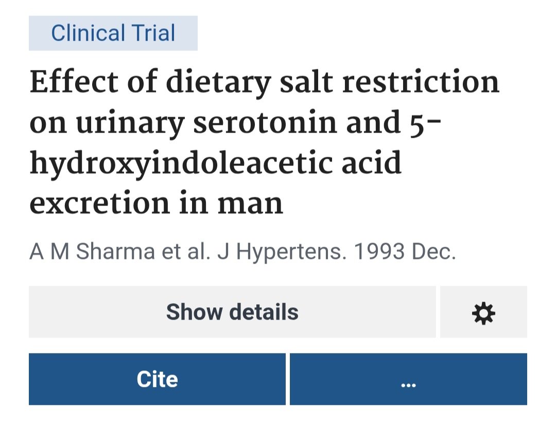 gaezpeat's tweet photo. Salt Intake Restriction Study

Serotonin +42%
5-HIAA +52%
Noradrenaline +77%
VMA +40%

Low salt leads to Vasoconstriction, Tissue Hypoxia and Thyroid Suppression.

Body sacrifices metabolism to retain sodium and stress hormones spike 

Minimum of a 1:1 to 2:1 Na:K ratio.. https://t.co/9VRY0ckfLd