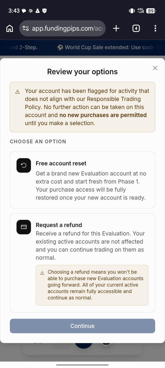 MuhammadSa4f's tweet photo. @fundingpips @Khldfx I passed my step 2  phase 2 evaluation in a single attempt, trading within your rules ( daily loss limit is 5%, my SL was set well within that at -$3500). My account was flagged and I was only given reset or refund as option. Please restore my account. https://t.co/sBT3sZHBk3