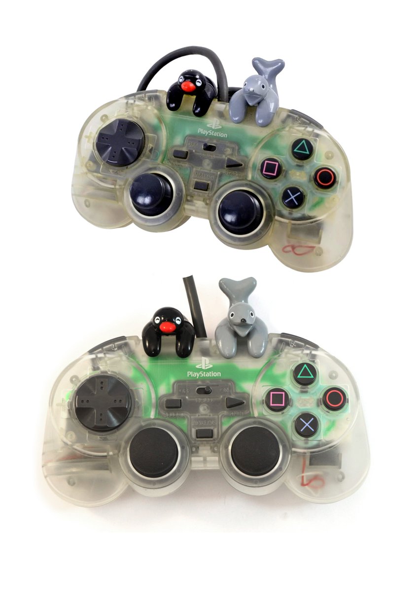 ObsoleteSony's tweet photo. The 'Pingu' officially licensed PS1 controller https://t.co/XjiYC8E0B2
