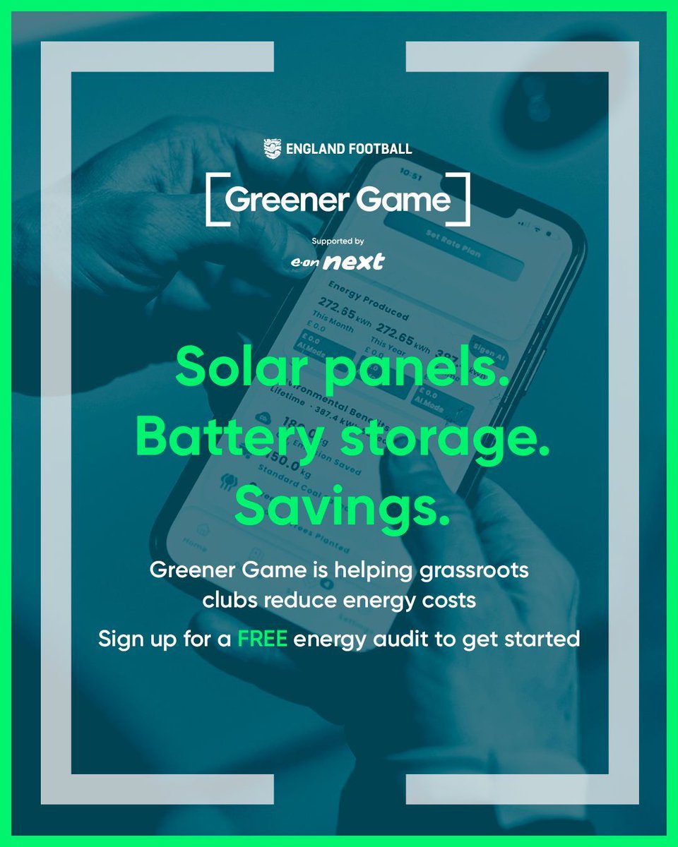 WestRidingFA's tweet photo. 📣 Calling all 2⭐️ and 3⭐️ Accredited clubs!

You could be eligible for funding towards energy-saving solutions 💡 

Sign up to Greener Game today 🟢 ⬇️ 

https://t.co/s1SfadL0AW https://t.co/H4IEenPCgm
