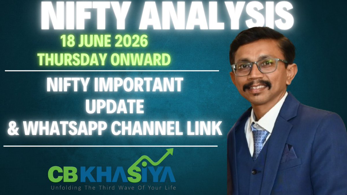 cbkhasiya's tweet photo. Nifty Elliott wave update for 18June 2026 onward 
https://t.co/fk5BmJGsKs via @YouTube https://t.co/GRMEdy1GvZ