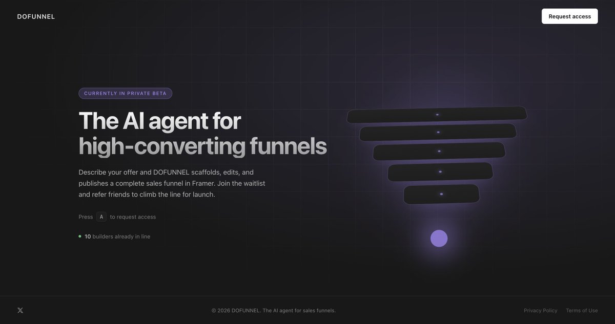 DoFunnel's tweet photo. Expect the unexpected.

DoFunnel is using Framer Agents to ship an agentic platform...

that builds sales funnels for creators and operators.

This changes everything.

Only way to win is to join @ https://t.co/aFp4Ccnfj7 https://t.co/pe9NkJSGat