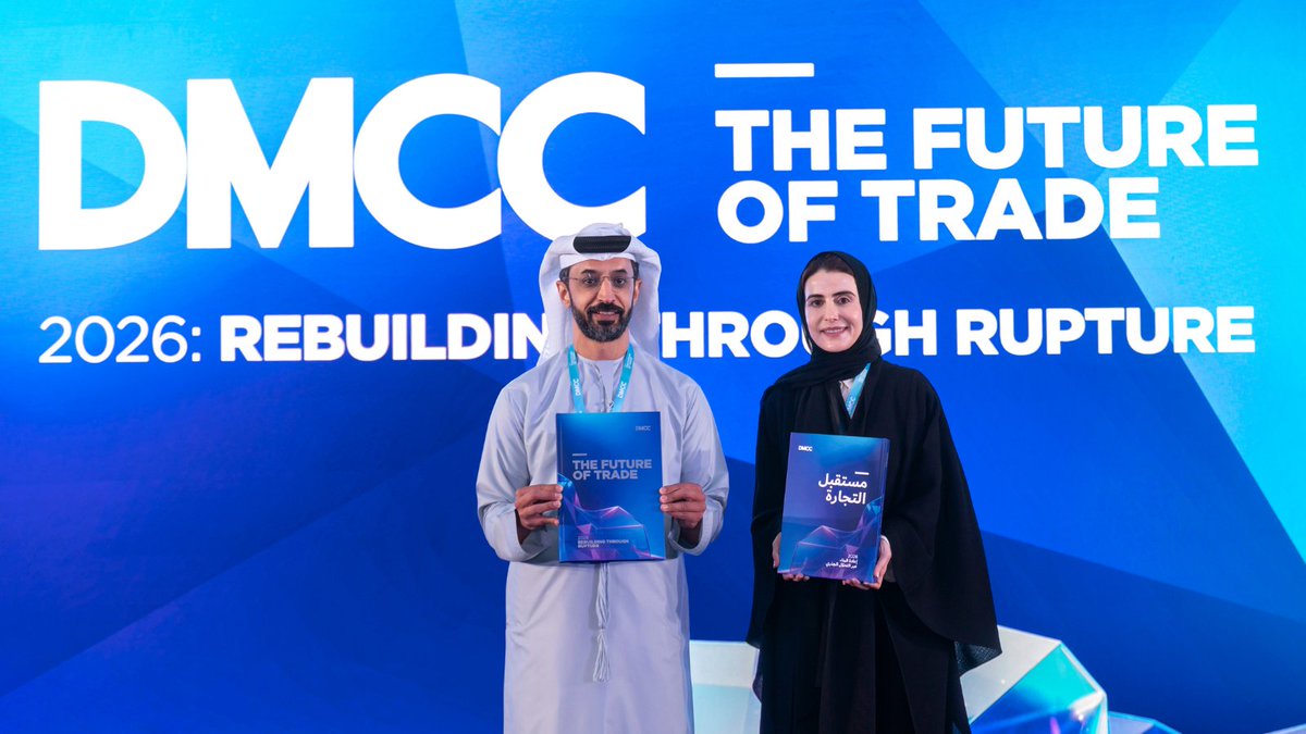 DMCCAuthority's tweet photo. The UAE is set to play an outsized role in the next phase of global trade, according to DMCC’s Future of Trade 2026 report.

Launched today in Dubai, the report identifies the UAE as a leading connector economy in an era of shifting trade flows. As South-South trade rises to 35% of global commerce, outpacing North-North trade at 25%, the UAE is strengthening its role as a bridge between the world's fastest-growing markets.

The report highlights the country's growing competitive advantage across the industries shaping the future of trade – from AI-enabled commerce and advanced digital infrastructure to clean energy supply chains, stablecoins and next-generation financial systems.

Reinforcing its status as one of the world’s leading commodities hubs, the UAE retained second place globally in the DMCC Commodity Trade Index 2026. Read more: https://t.co/2VHJp0a51R

#FutureOfTrade #UAE #DMCC