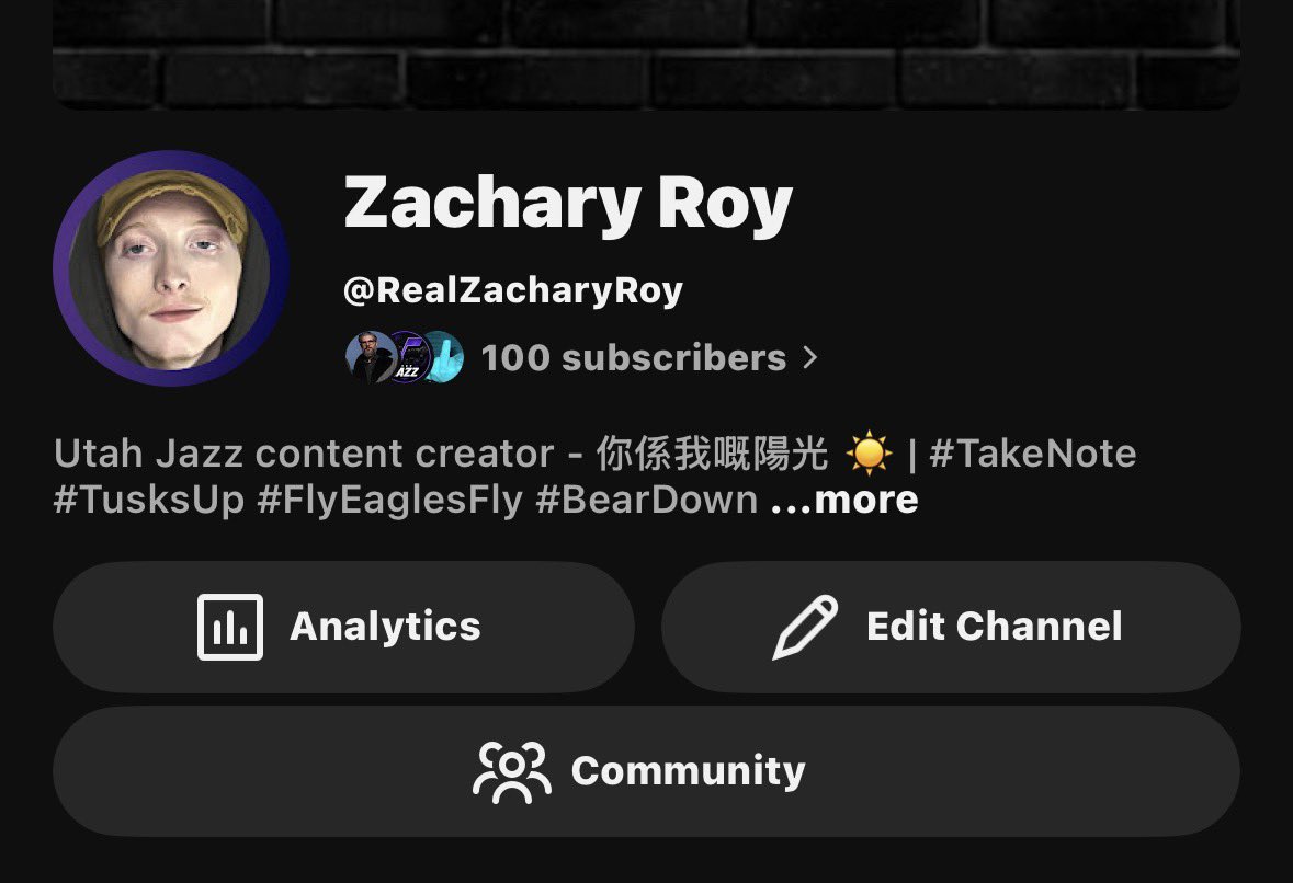 RealZacharyRoy's tweet photo. Was lucky enough to hit 100 subscribers within roughly the first month of actually attempting to make Jazz content on YouTube! 💯
It’s been a blast, hope to only grow from here! 🖤🏔️🎷
#UtahJazz #NBA #NBADraft #LauriMarkkanen #WalkerKessler #KeyonteGeorge #JarenJacksonJr https://t.co/xCu6yzl3Fc