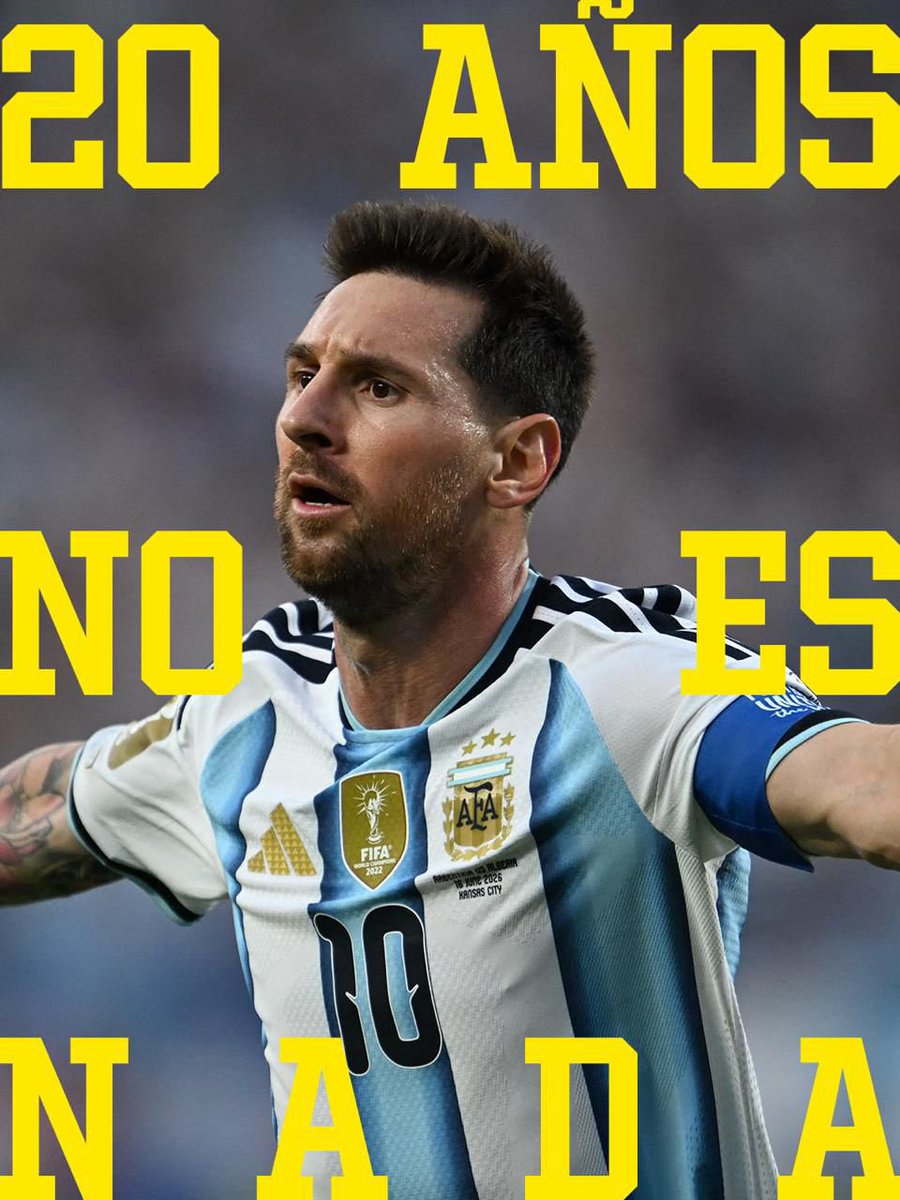 Messismo10's tweet photo. La publicación de Adidas Argentina, por los 20 años de Messi en Mundiales. https://t.co/5qqMiprLhv
