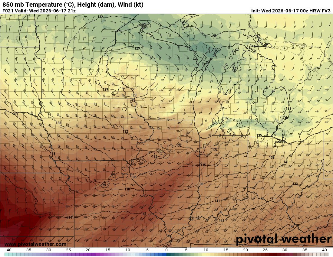 benbiotic's tweet photo. Interesting meteorology setup today for severe weather. There's a risk of fast-moving strong tornadoes today 6/17 for portions of Missouri, Illinois, and Indiana. Main initial development appears to be around 2-4pm. Be prepared! #inwx #ilwx https://t.co/IbDp6X9ttk