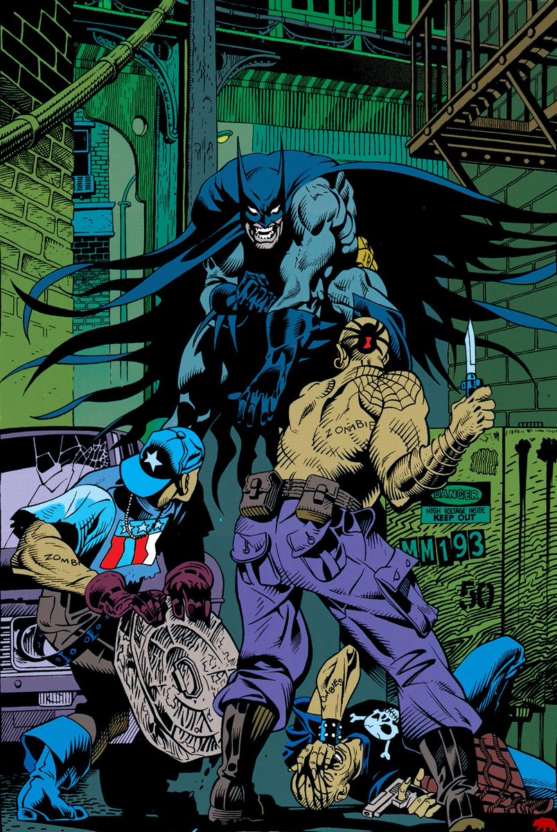 redbearuk's tweet photo. Batman from Justice League Quarterly 17 (1994) by Mayhew & Nowlan. A seldom seen pin up that deserves more exposure. I removed text to posterise.
#DC #comics #batman #superheroe #gotham https://t.co/u9FqxP6V65