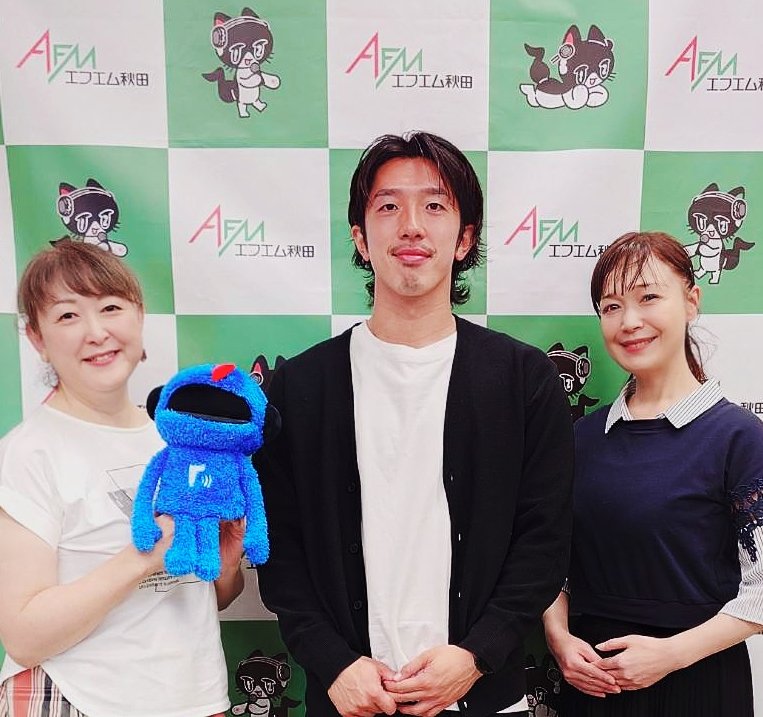 labo_saku's tweet photo. ＪリーグオールスターDAZNカップ　J2・J3 EAST-A優勝に貢献した飯泉涼矢選手✨
6/18（木）夕方6時30分〜オンエア📻️エフエム秋田🌸サクラボオンラインにゲスト出演頂きます✨
@fm_akita 
#ＪリーグオールスターDAZNカップ 
#ブラウブリッツ秋田 
#ブラウブリッツ飯泉涼矢選手 https://t.co/Xj54RRYzQJ