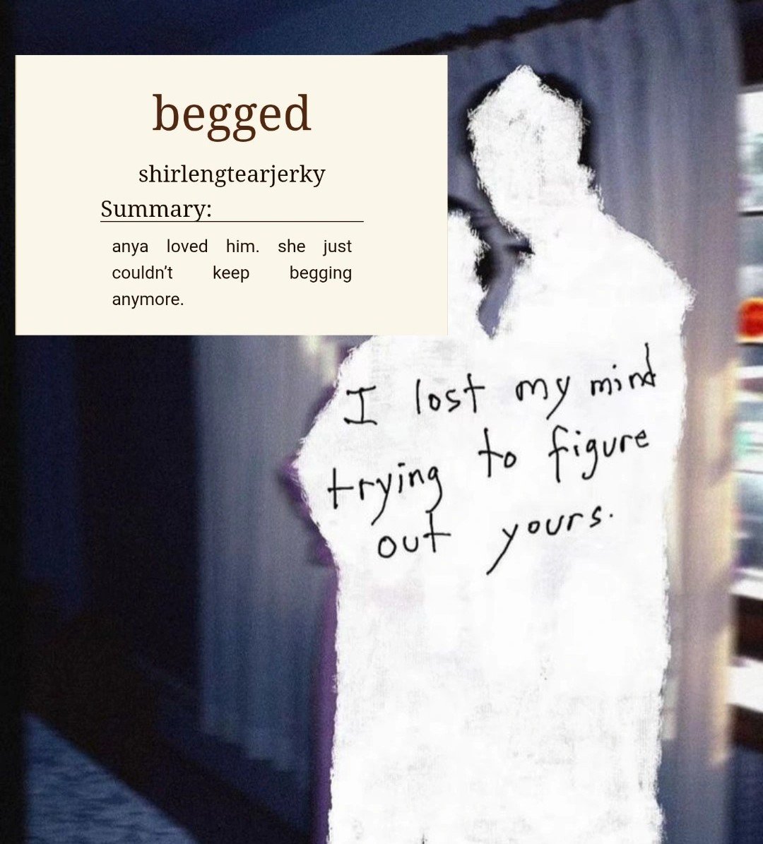 lengwrites's tweet photo. begged 🆕️

anya loved him. she just couldn’t keep begging anymore.

pairing: lean x anya #leanya

inspo: begged by olivia rodrigo

ao3 link: https://t.co/of4WiQnNwo https://t.co/OhCHRJsPHQ