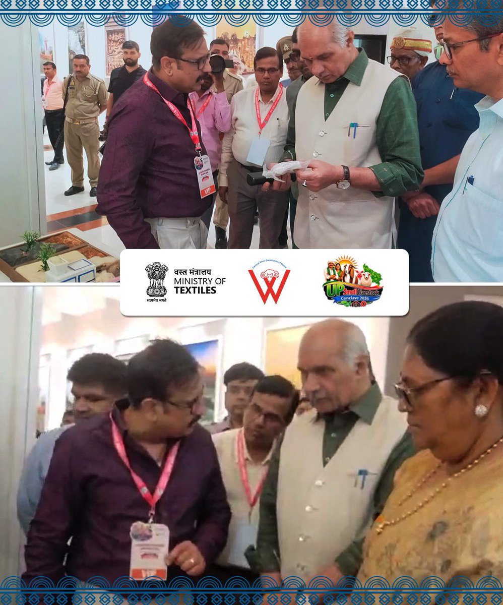 CWDBJodhpur's tweet photo. The Central Wool Development Board participated in the UP Small Livestock Conclave 2026. Showcasing innovative and sustainable alternatives to synthetic technical textiles used in agrotech, meditech, and buildtech.
#ministryoftextiles #CWDB
@TexMinIndia https://t.co/1W84Y3zIDD