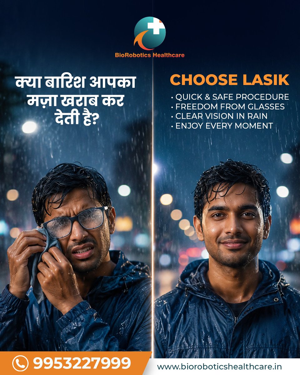 bioroboticsh's tweet photo. Say goodbye to blurry mornings and hello to crystal-clear vision! 👓➡️👀
With advanced LASIK Eye Surgery at BioRobotics Healthcare, experience the freedom of living without glasses or contact lenses.

It’s time to break free from the limitations of spectacles.
#BioRobotics https://t.co/cuavoKH2Lw
