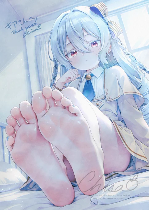Skeb納品しました! クライアントさんのOC・きあちゃんの足裏絵です。