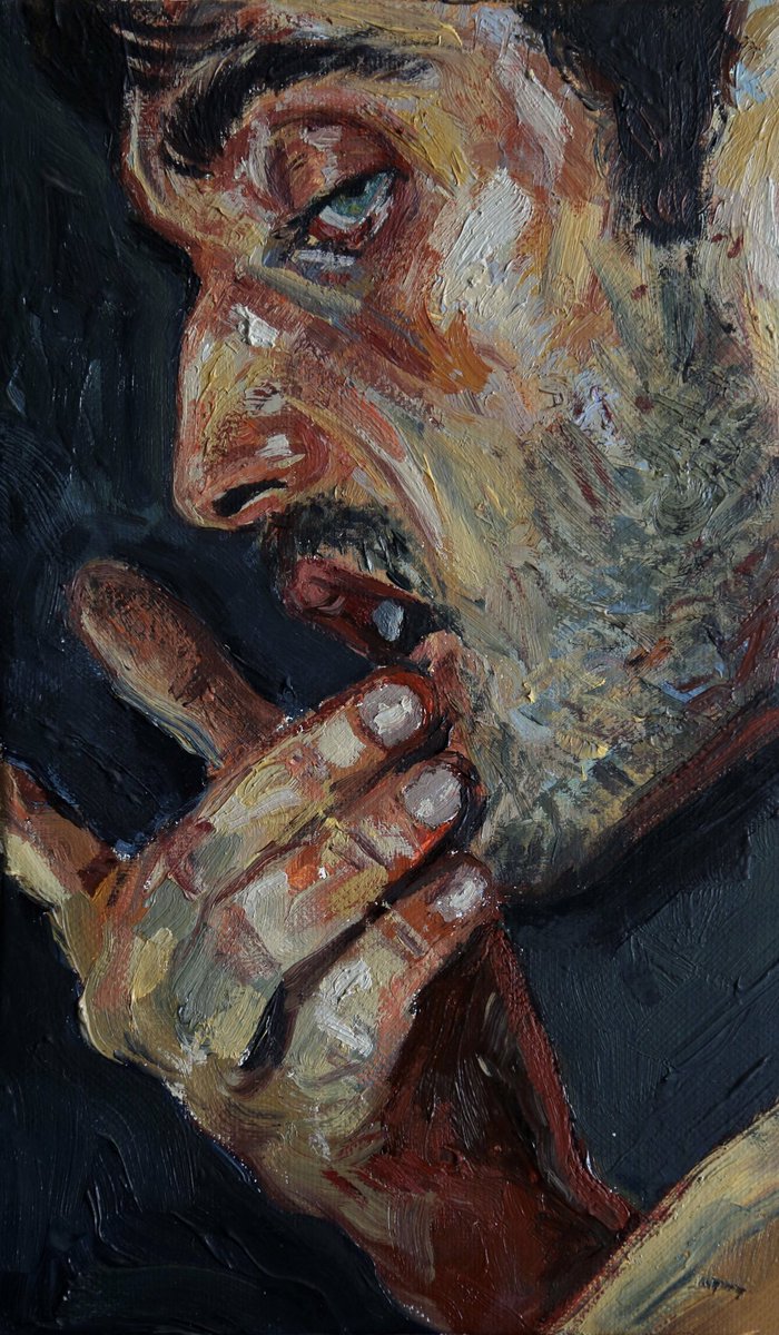 Clementlouis's tweet photo. The listener, 24x14cm, oil on linen, 2026

On view at the « Sacred bodies » 35 rue blanche 75009 Paris https://t.co/fYRfasDpOE