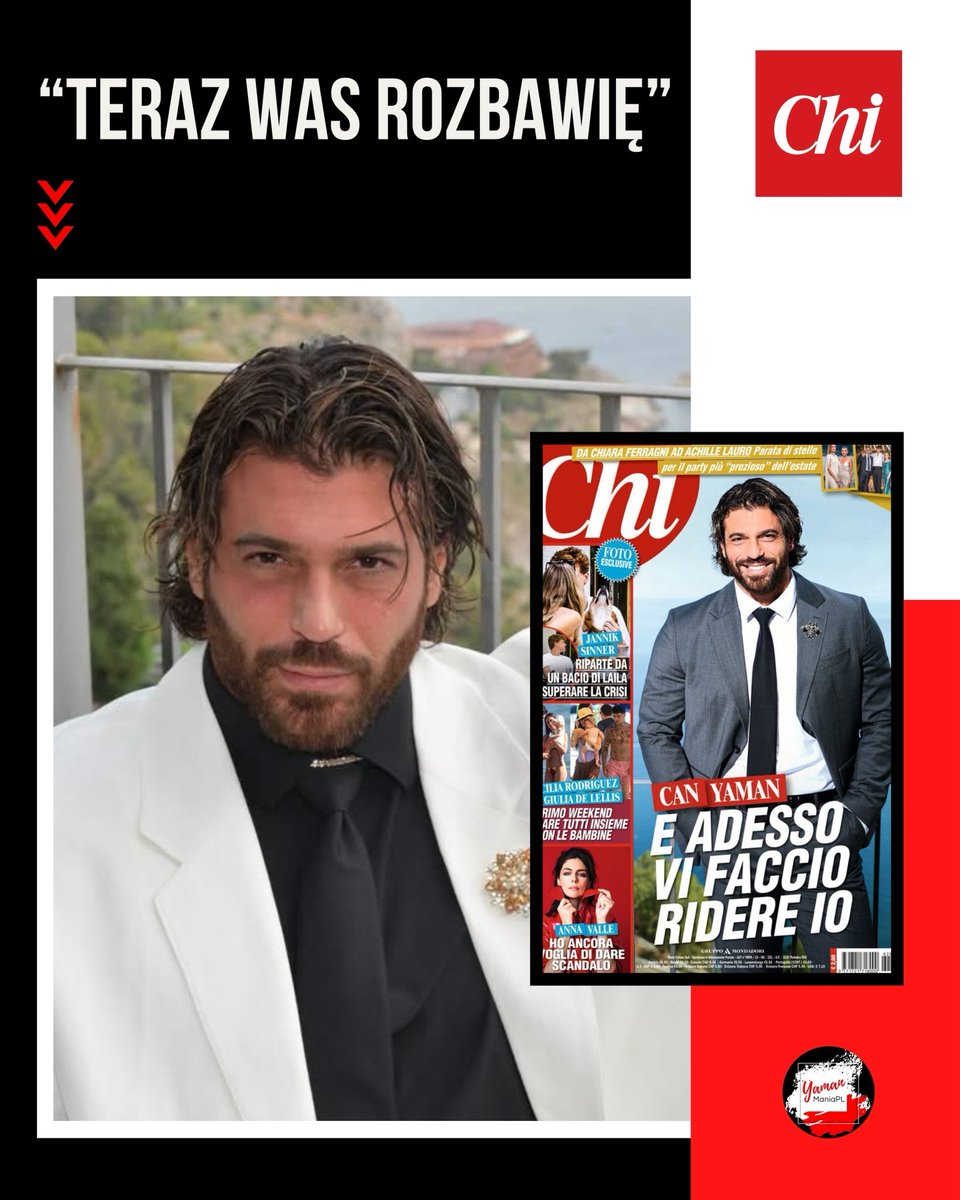 YamanManiaPl's tweet photo. 🗞️| CAN YAMAN w wywiadzie dla Magazynu Chi: „Teraz Was rozbawię.”

CZUŁEM POTRZEBĘ UWOLNIENIA SIĘ OD ROLI BOHATERA I WCIELENIA SIĘ W POSTAĆ, KTÓRA JEST DLA MNIE NOWA” – mówi gwiazda„CHI”.
I dodaje: „WSZYSTKO CO MAM ZAWDZIĘCZAM MOJEJ MATCE”.

#CanYaman
#YamanManiaPL 🇵🇱 https://t.co/9hfhCiAJVl