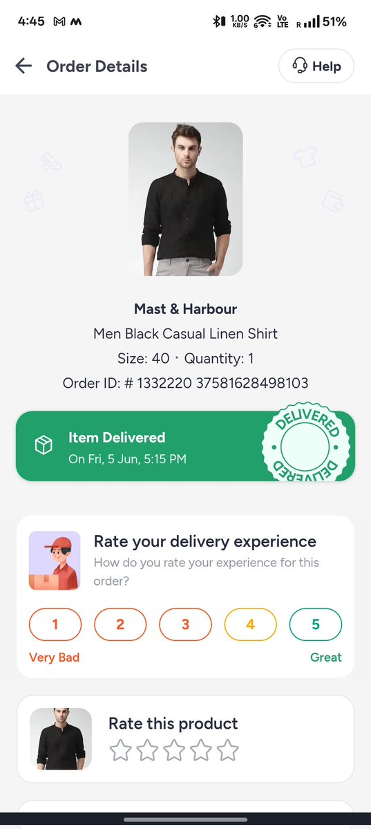 malayranjan9's tweet photo. @Myntra @MastHarbour This is a clear case of misrepresentation. Your portal advertises the product as Linen, but the delivered fabric is Terrycot blend and not Linen at all. Customers should not be misled by incorrect product descriptions.Order details attached. https://t.co/aS5nw5sggU