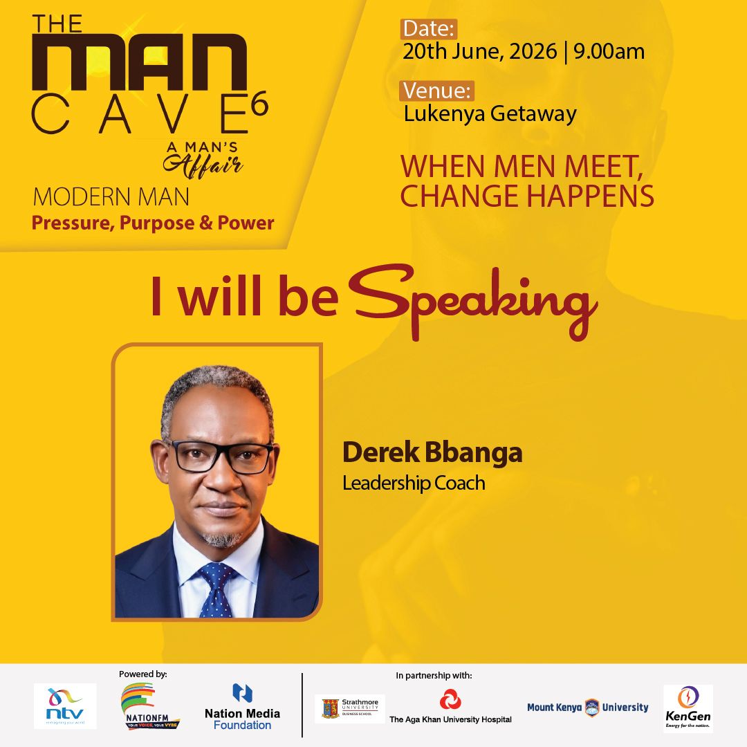 KenyaBuzz's tweet photo. What kind of leader are you becoming? 💪

Derek Bbanga, Leadership Coach, joins the #ManCave6 stage on 20th June at Lukenya Getaway to help answer that question.

This is not theory — this is growth in real time.

🎟️ Reserve your seat → https://t.co/iUAWcsyTUN https://t.co/nvKc8vGNEF