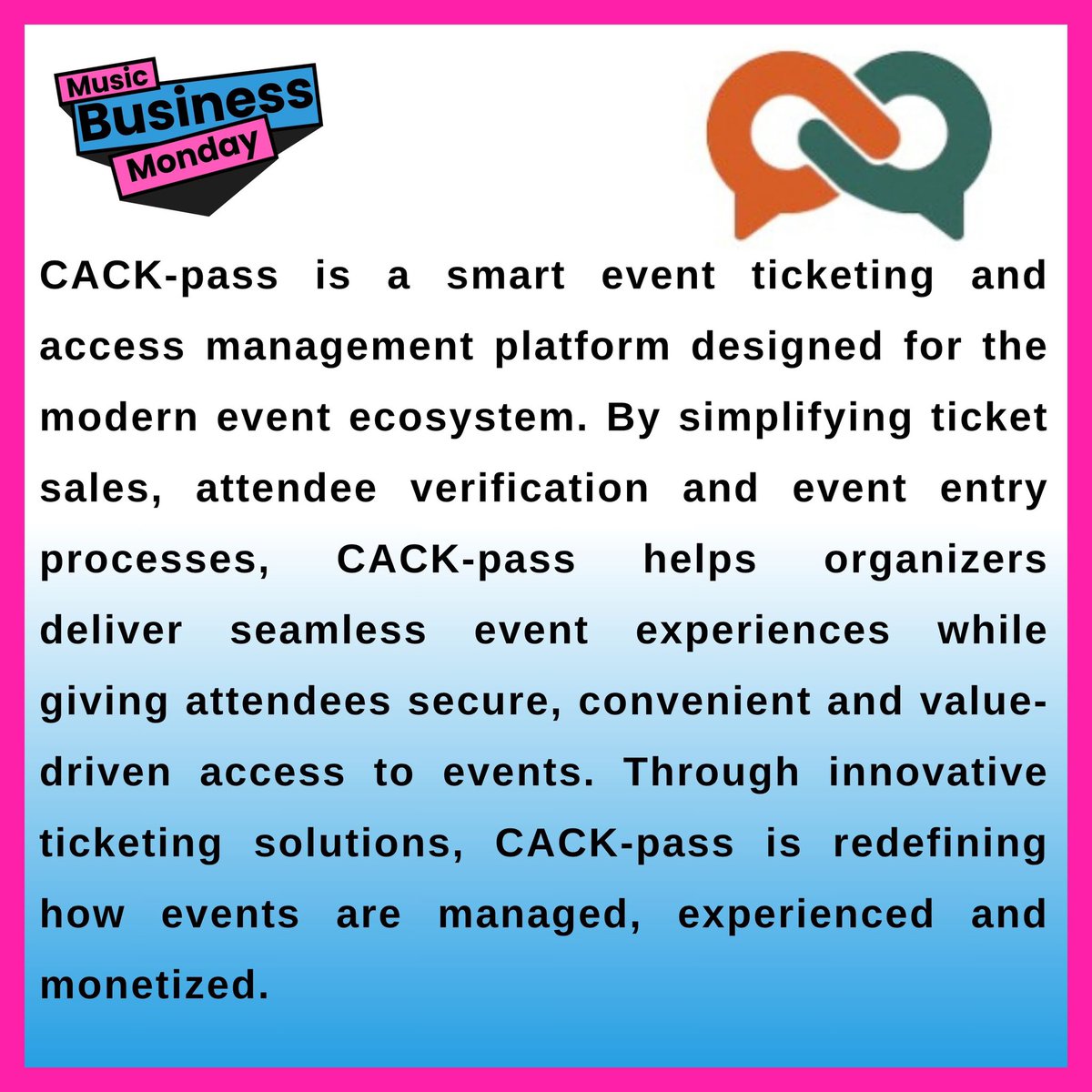 CackPass's tweet photo. We’re excited to be powering ticketing for Music Business Summit Abuja 2026 
@MBMzone 
Real conversations.
Real opportunities.
Real music business insights.

Free registration is now open on CACK-pass.

🔗 https://t.co/kGDiGa3aE9 https://t.co/yP1DieN8Sv