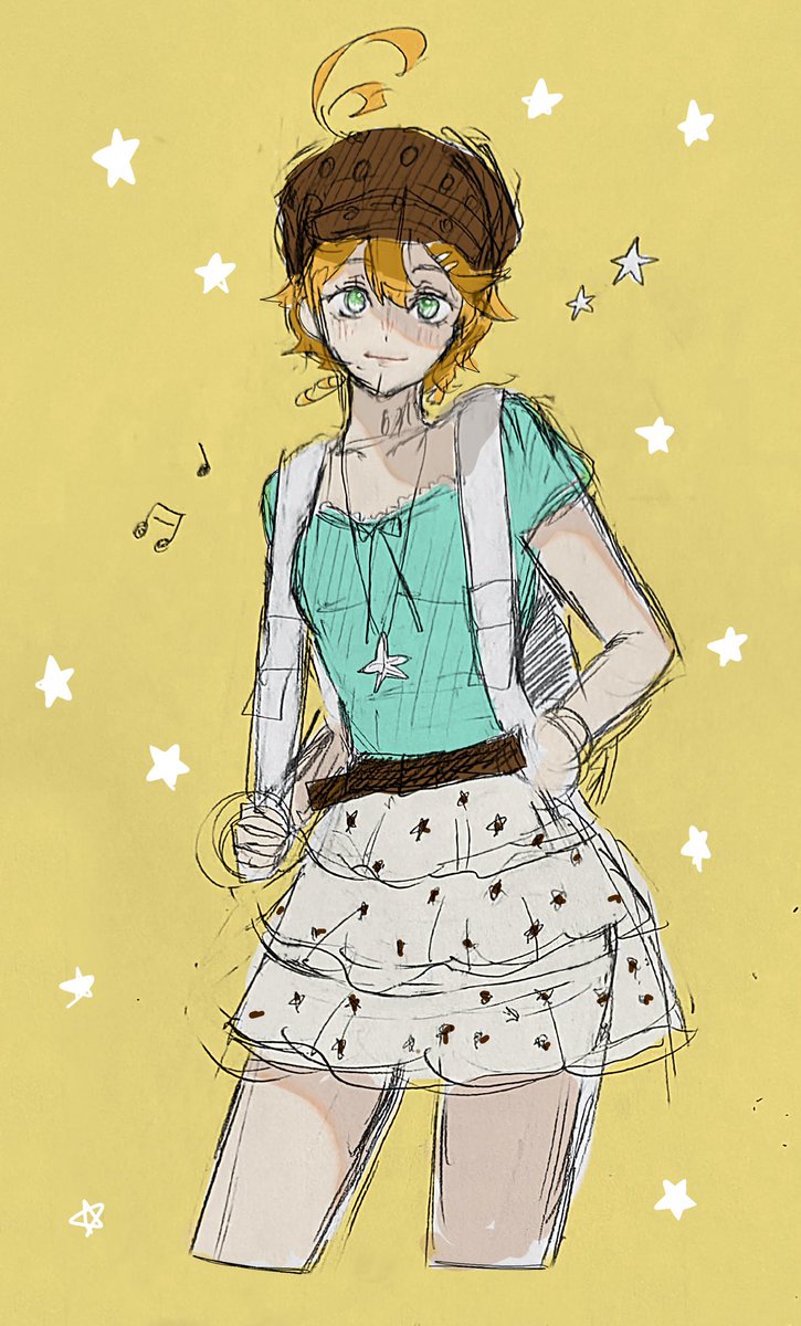 bLwkuE4aGx89123's tweet photo. ラフに色乗せただけだけど...！私服エマ໒꒱· ﾟ https://t.co/HwZwYU9X1j
