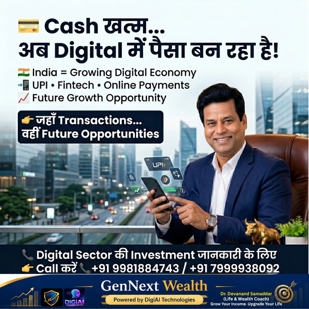 gennextwealth's tweet photo. 💳 Cash खत्म… अब Digital में पैसा बन रहा है! 🚀
दुनिया तेजी से Digital Economy की तरफ बढ़ रही है और India इस बदलाव में सबसे आगे बढ़ रहा है।
📲 UPI
💰 Fintech
🌐 Online Payments
#DigitalEconomy #Fintech #UPI #DigitalIndia #OnlinePayments #CashlessEconomy #FutureEconomy https://t.co/L4pHSjZP2i