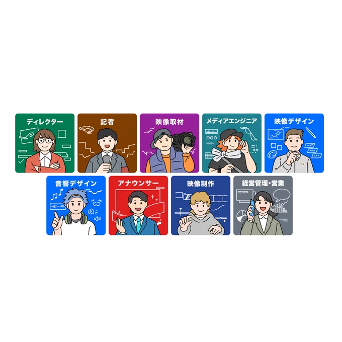 【Client Work】 NHK採用サイトにてイラストを担当しています 「番組作りの流れ」紹介ページ↓