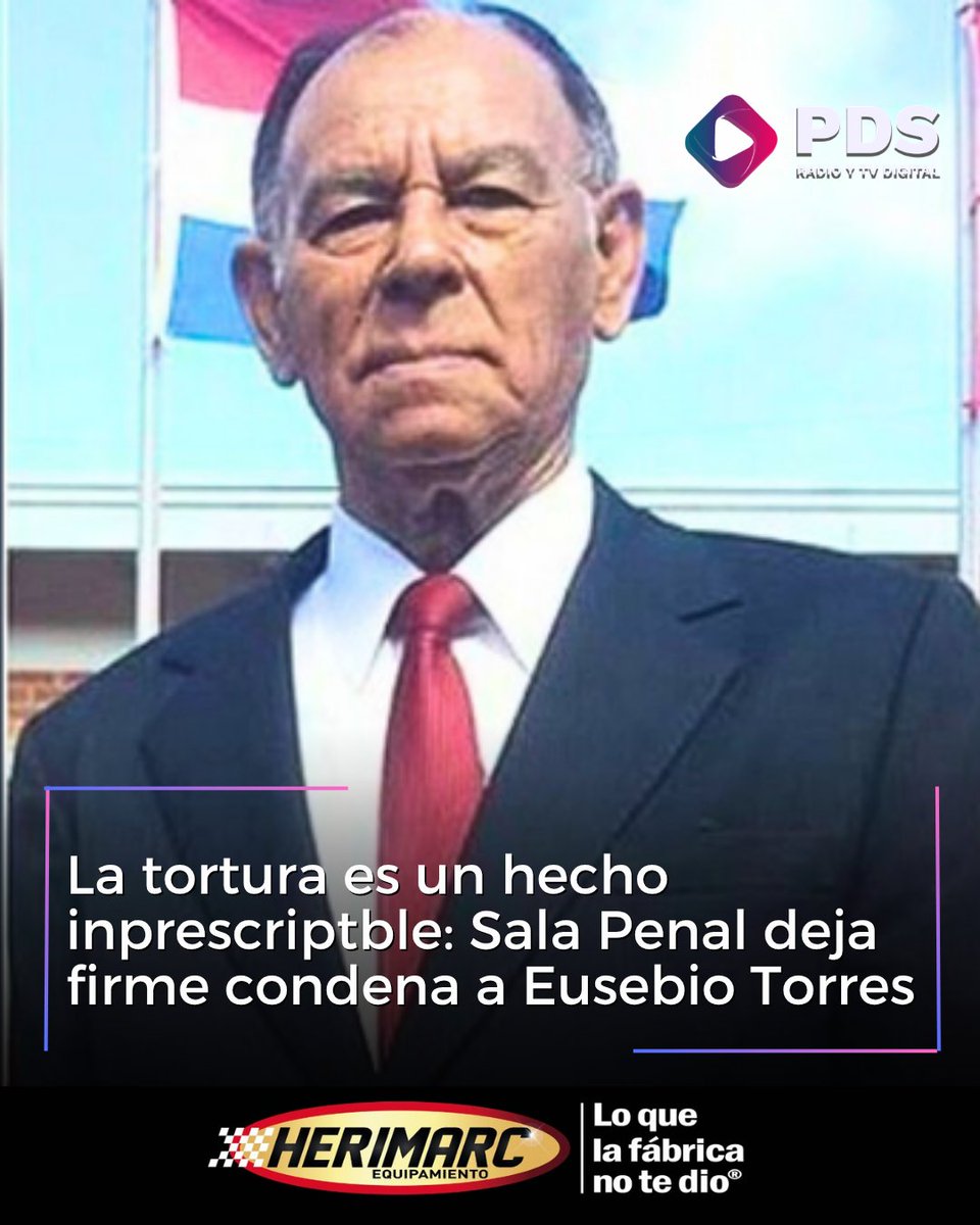 pds_radio's tweet photo. 🟣La Sala Penal dejó firme la condena de 30 años de prisión por tortura de Eusebio Torres Romero. Los ministros Carolina Llanes, Manuel Ramírez Candia y Alberto Martínez Simón ratificaron que los crímenes de lesa humanidad son imprescriptibles.

🟣Nota: https://t.co/wiks6BvAfq https://t.co/Xz4QD7HcBZ