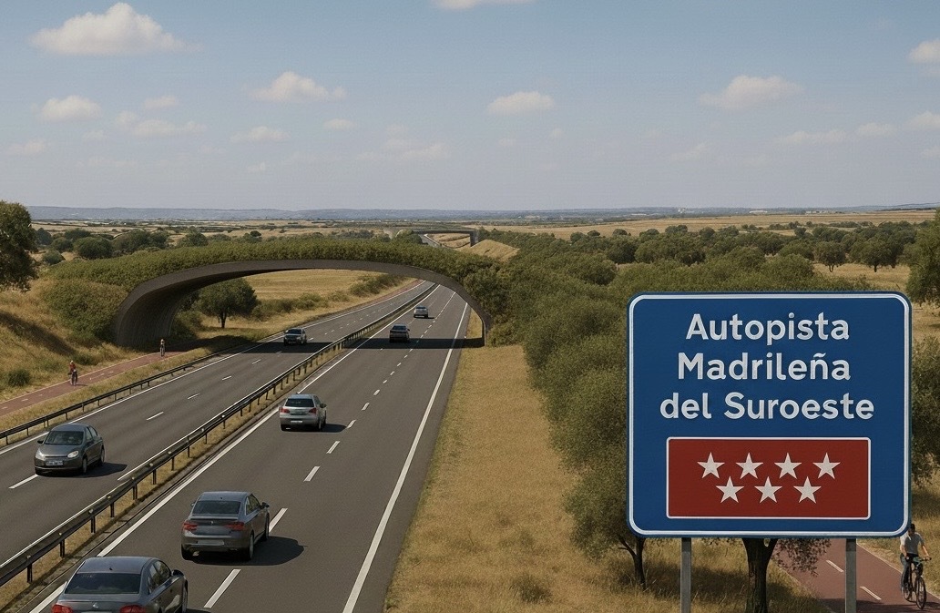 Transportes_CM's tweet photo. 🛣️ La @ComunidadMadrid avanza en la tramitación de la Autopista Madrileña del Suroeste para mejorar las conexiones de más de 100.000 vecinos.

➡️ Facilitará el enlace con grandes ejes viarios como la autovía A-5, la A-6 y la A-4.

+Info: https://t.co/gDq2na94cA https://t.co/QXlTVtyY1s