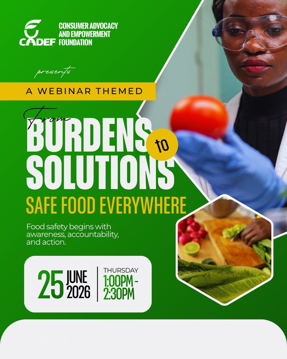 cadef_ng's tweet photo. "It's probably something I ate."
How many times have we said that after getting sick?
Unsafe food shouldn't be normal.
Join #CADEF food safety webinar.
Because safe food is a consumer right.
Register here: https://t.co/VfpU0ubhqO https://t.co/wtSgFDvfBg