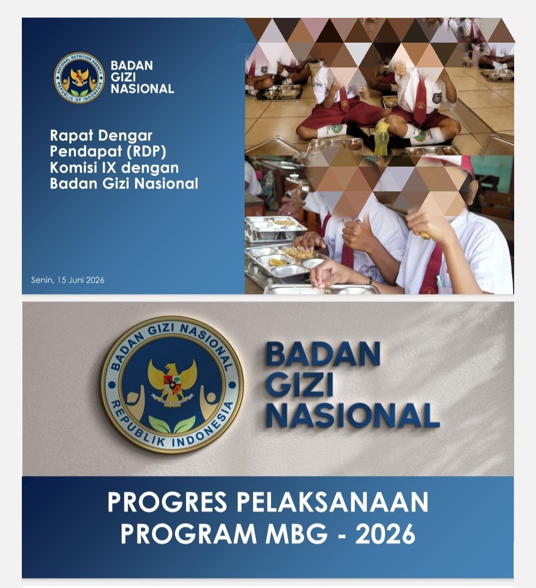 zanatul_91's tweet photo. Tanggal 15 Juni 2026, saat MBG digugat ke MK, BGN melakukan RDPU dengan Komisi IX secara tertutup. Ternyata Tahun Anggaran 2027 mereka akan tetap menggunakan anggaran pendidikan. 

Fix harus dilawan. 

*Paparan aslinya menggunakan wajah anak, saya buramkan. https://t.co/JrayLc1IT8