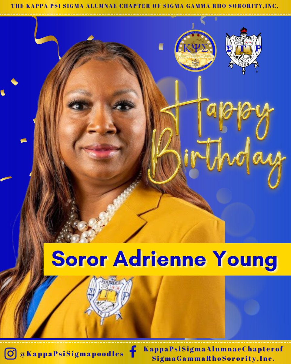 KPS_GradSGRho's tweet photo. #POODLEPAUSE ππ₯³
Let's take a moment and wish Soror Adrienne Youngππ a #Rhoyalblueandgold birthday! #Greaterservice #SigmaShoutout #ClaRHOty #KPS #9 #The10RubiesofLight #7thgeneration https://t.co/PqtfnVCGzw