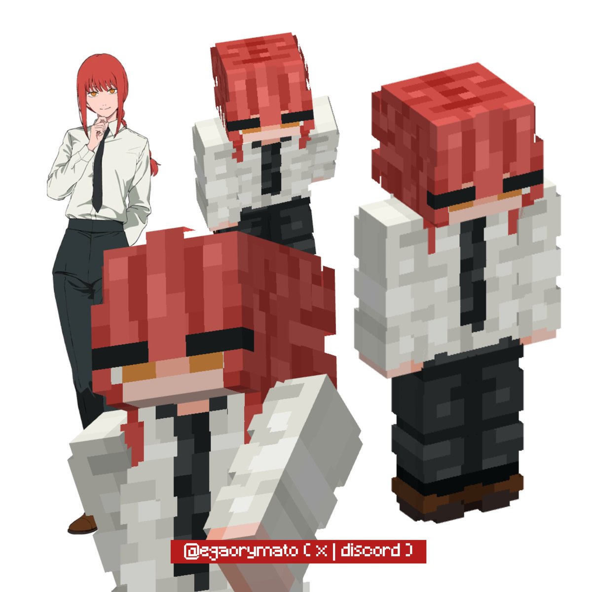 egaorymato's tweet photo. makima minecraft skin from chainsaw man ! available on my ko-fi and @planetminecraft for free !
—
#minecraft #minecraftskin #mcskin #fanart #kofi #csm https://t.co/RwPWeOA9j8