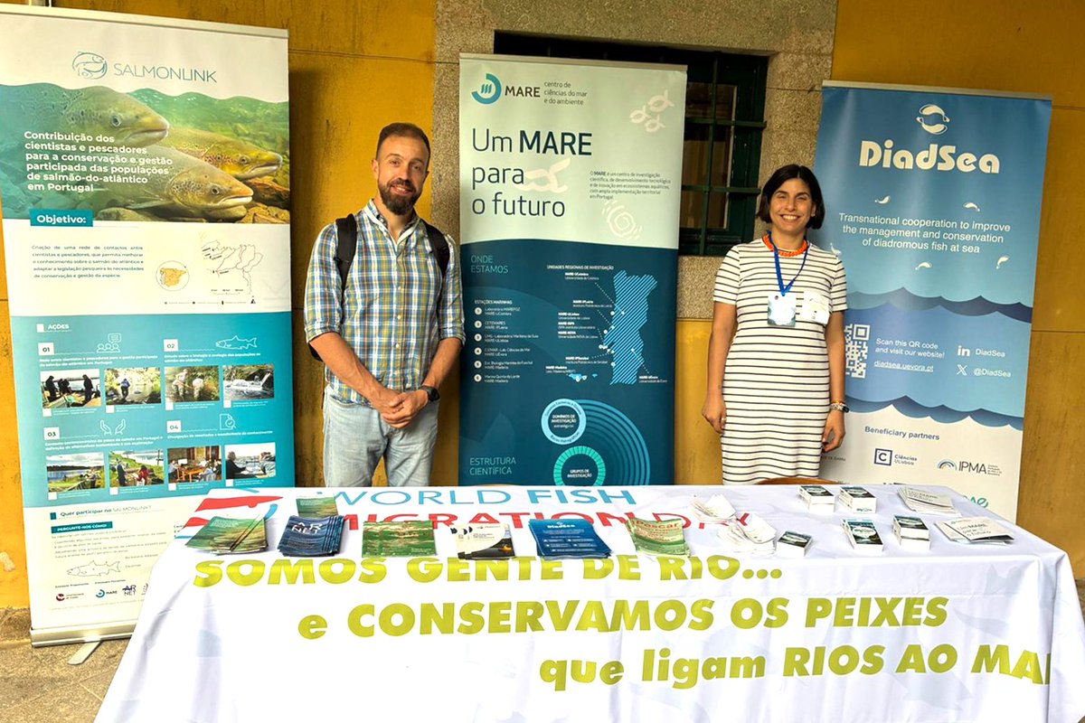 DiadSea's tweet photo. .@MAREscience (@univdeevora) recently showcased #DiadSea at the I Iberian Congress of the Limia River (#WorldFishMigrationDay), through a dedicated presentation and an exhibition stand with our educational tools and games.
__
Funded by @AtlanticArea. Endorsed by @UNOceanDecade. https://t.co/D7E4f4aI6c