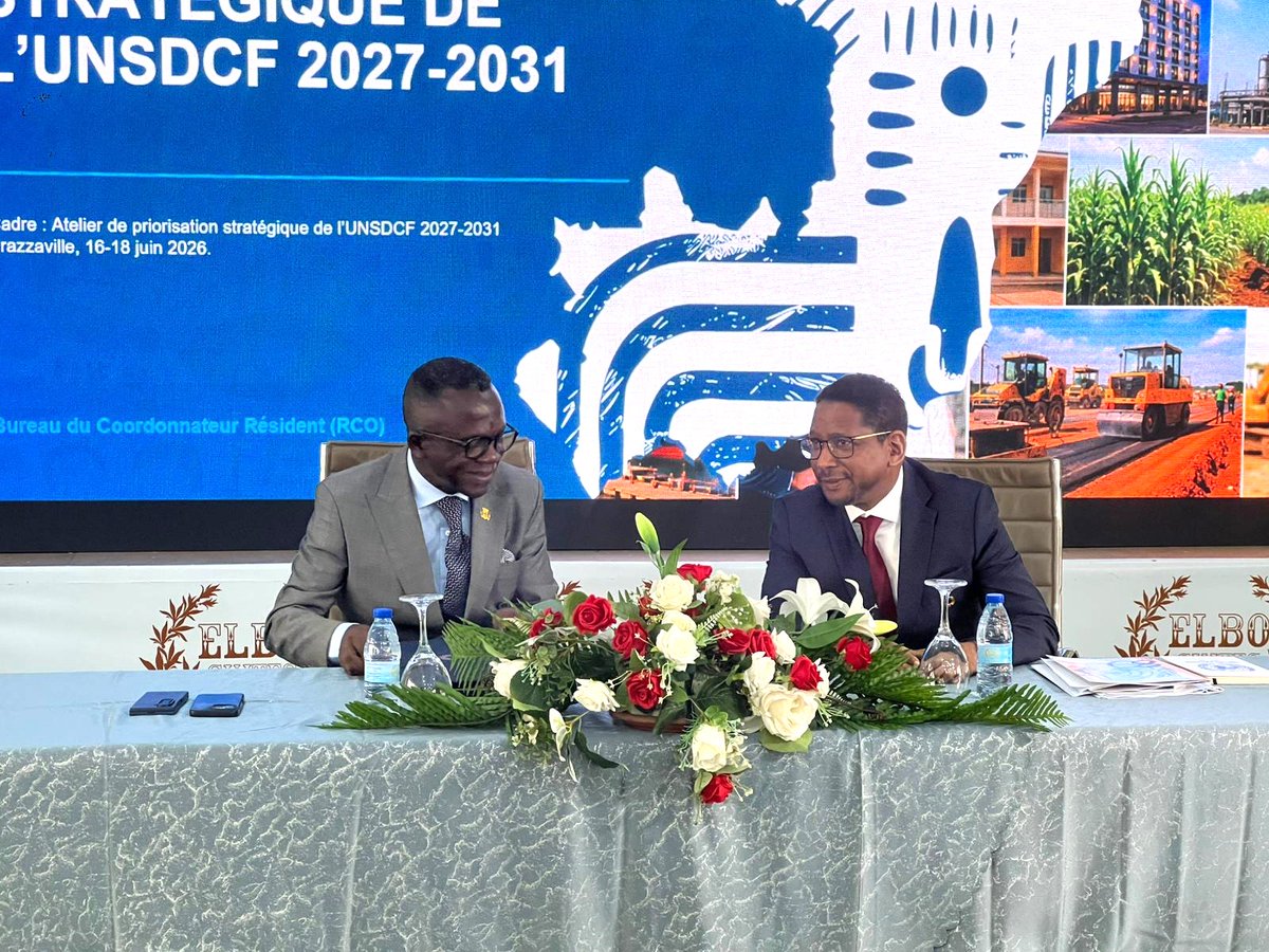 UN_Congo's tweet photo. Les priorités du prochain cadre de coopération 🇺🇳🇨🇬#UNSDCF 2027-2031, objet d'1 atelier de priorisation stratégique pour accélérer développement durable, renforcer résilience &amp; #LNOB. Présence Ministre Eco/Plan, RC @ADiallo2018, UNCT, experts @EtatCongo &amp; SNU, secteur privé, OSC. https://t.co/HlbT9XNN0v