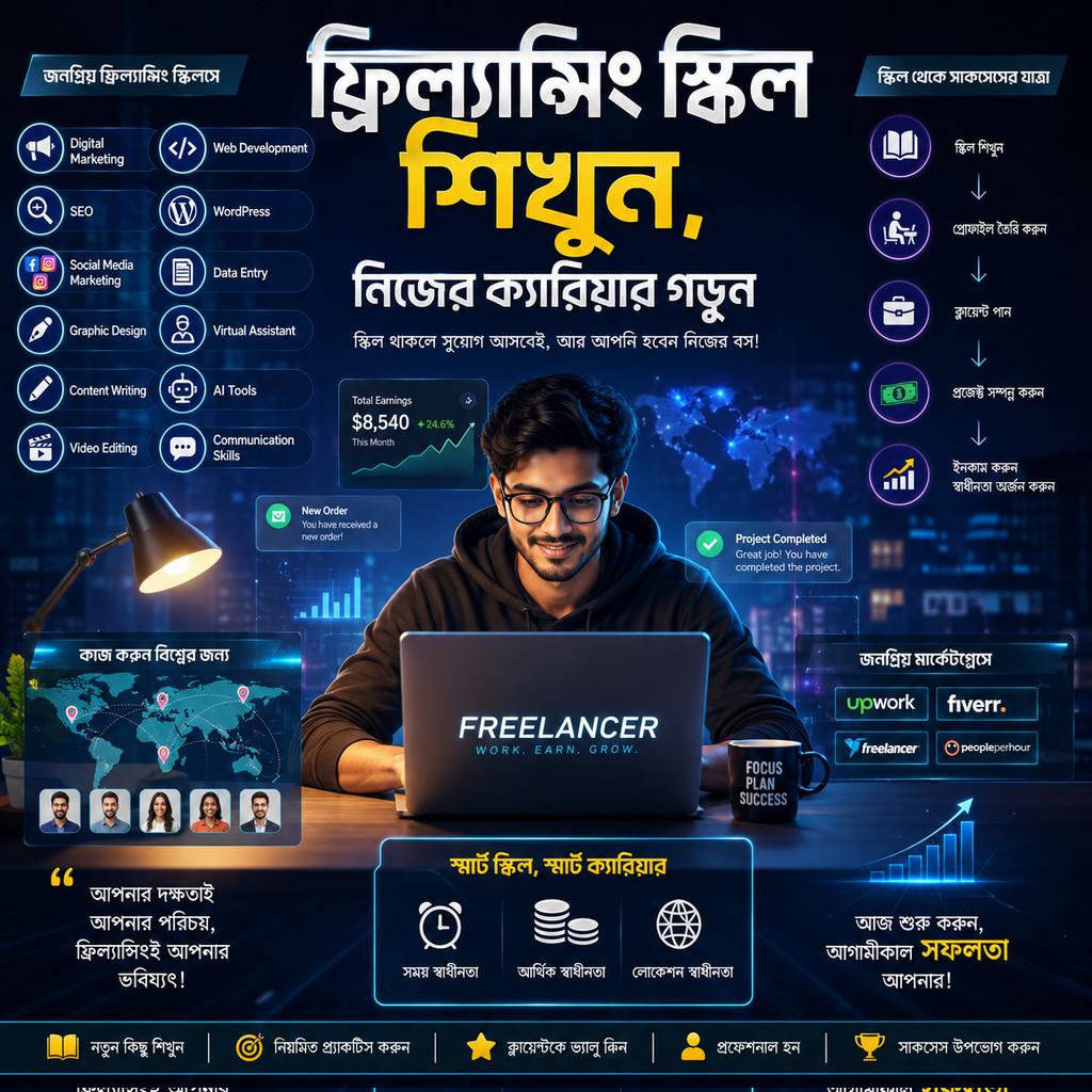 Anwar65568's tweet photo. স্কিল শিখুন, নিজের ক্যারিয়ার গড়ুন

✅ Digital Marketing
✅ SEO (Search Engine Optimization
#Freelancing #FreelancingSkills #LearnFreelancing #DigitalSkills #OnlineIncome #WorkFromHome #CareerGrowth #DigitalMarketing #SEO #GraphicDesign #ContentWriting #VideoEditing #adeshFreel https://t.co/o6wH28AQBw