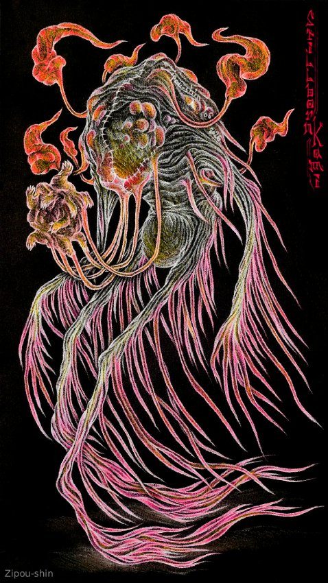 ShinZipou's tweet photo. #kami #kamigawa #spirit #mtg #creature #drawing #pencil #noai #humanartist #conceptart #monster #creaturedesign #ghost #yokai #youkai #yurei #coloredpencil #magic #fantasy #horror #tcg #fanart #fanmade #creepy #stillborn #wraith #japan #japanese #asian #traditionalart #monsterart https://t.co/wqSZNG5iMb