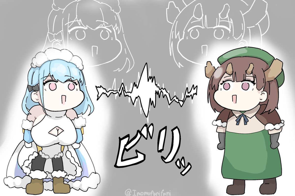 Imomofunifuni's tweet photo. お題箱より｢ナルケパフネ(モン娘TD)とギガンディダノス(デュエマ)
デカ娘とデカ娘の邂逅｣でした。
どちらも大きくて非常に良い。 https://t.co/lCPH0tUqOP