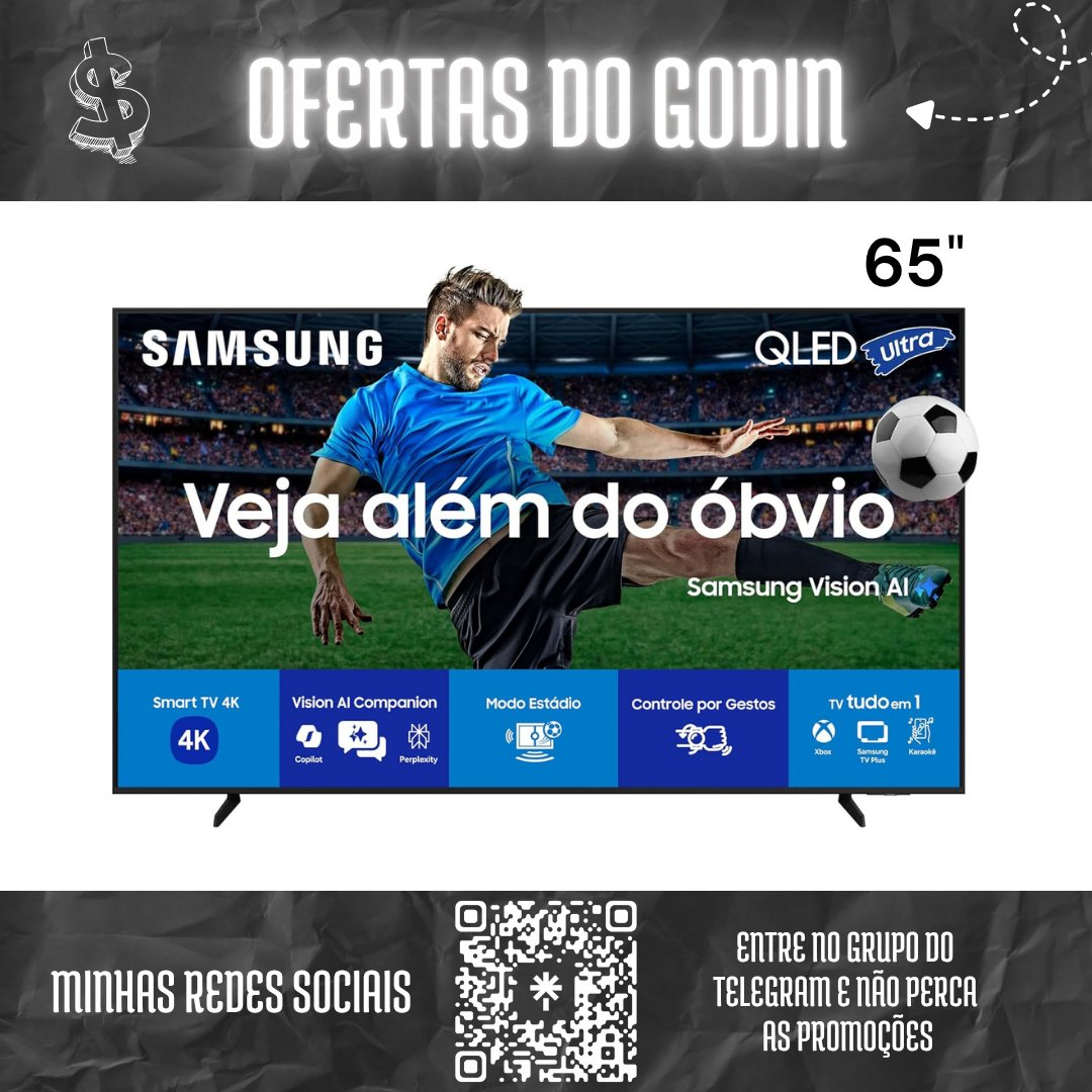 Fe_Godin's tweet photo. OFERTA ♥ : TV Samsung Vision AI 65" QLED Ultra 4K Q7F • 60Hz Processador com IA e ALEXA
💰 Preço: R$ 3.830,46 Avista no PIX
💳 Preço: Ou Até 12x R$ 336,07 S/ Juros
🔗 Link: https://t.co/OdNlu7sLVB
🎯 Entre no meu Grupo: https://t.co/kvjyMTCBrJ
#Samsung #qled #amazon #ofertas https://t.co/6CsD4q0c5u