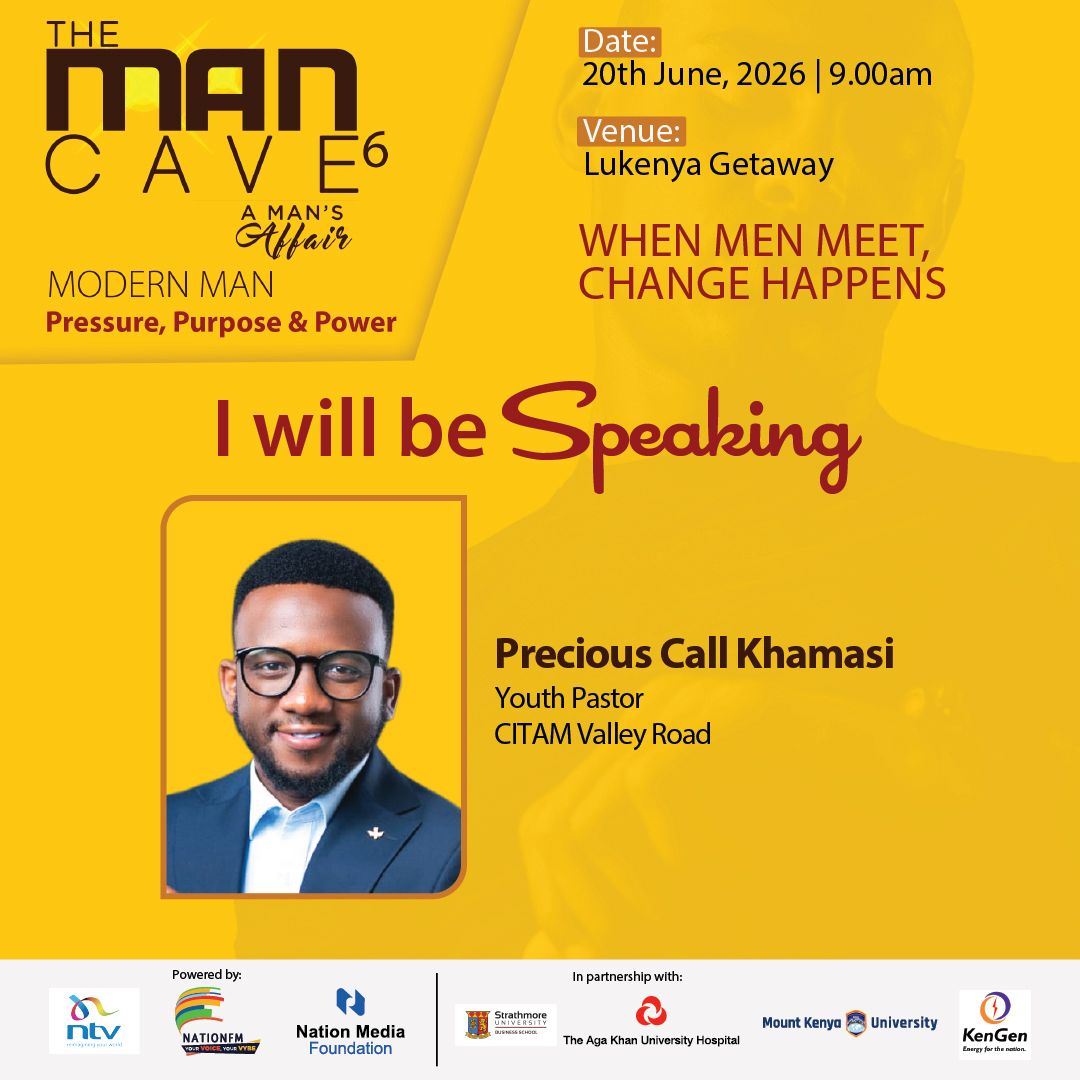 KenyaBuzz's tweet photo. Purpose starts from within. ✍️

Precious Call Khamasi, Youth Pastor at CITAM Valley Road, brings spiritual grounding to #ManCave6 — 20th June, Lukenya Getaway.

For every man asking "what am I here for?"

🎟️ Book your ticket → https://t.co/iUAWcsyTUN https://t.co/J83F6c7ZV2