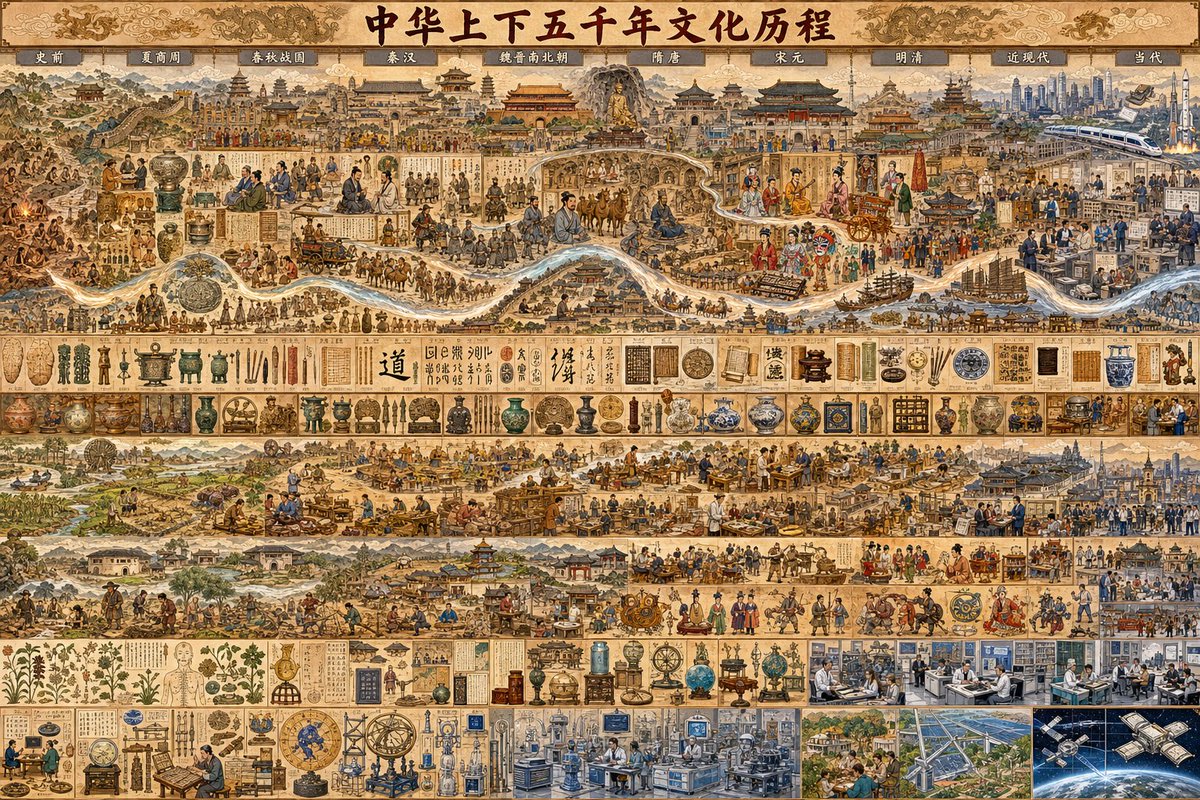 Chinese Civilization Timeline Poster