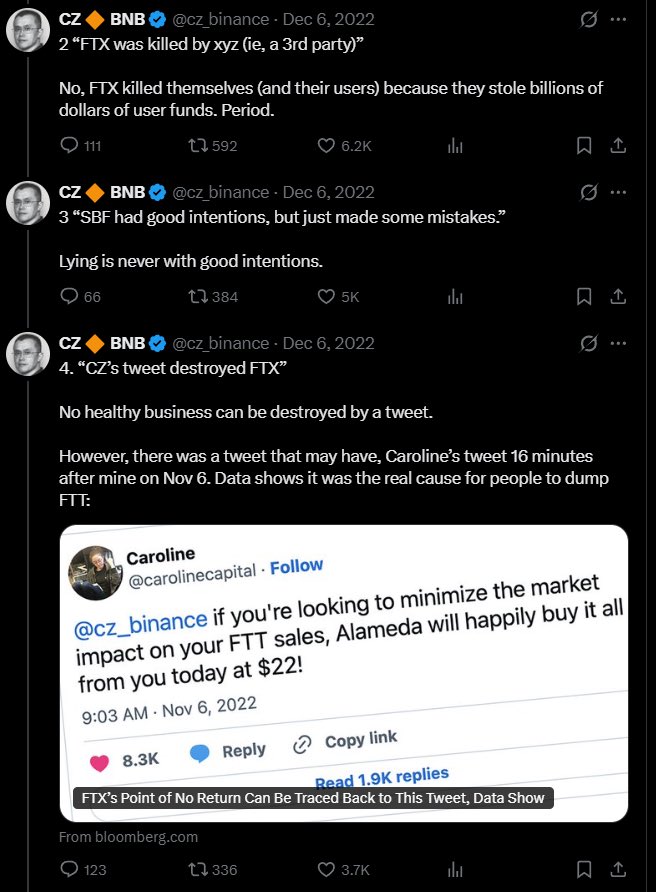 lordsambrah's tweet photo. Feels like something is happening behind the scenes that the market doesn’t fully understand yet.

Maybe it’s nothing...

But CZ has a habit of choosing his words very carefully. The last time I got this feeling was during the CZ vs. SBF saga.

The industry laughed right up until it didn’t.

When CZ starts raising eyebrows instead of his voice, I pay attention.