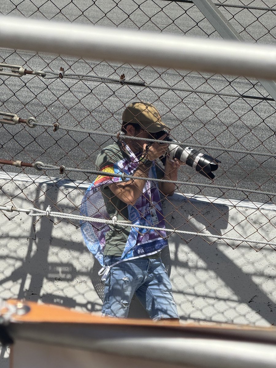 Sareyware's tweet photo. Help! This lovely trackside photographer took a picture of me with my banner on quali day, but I can’t find it online. Any ideas?
@Circuitcat_eng #BarcelonaGP. https://t.co/gDLNX9Tabb