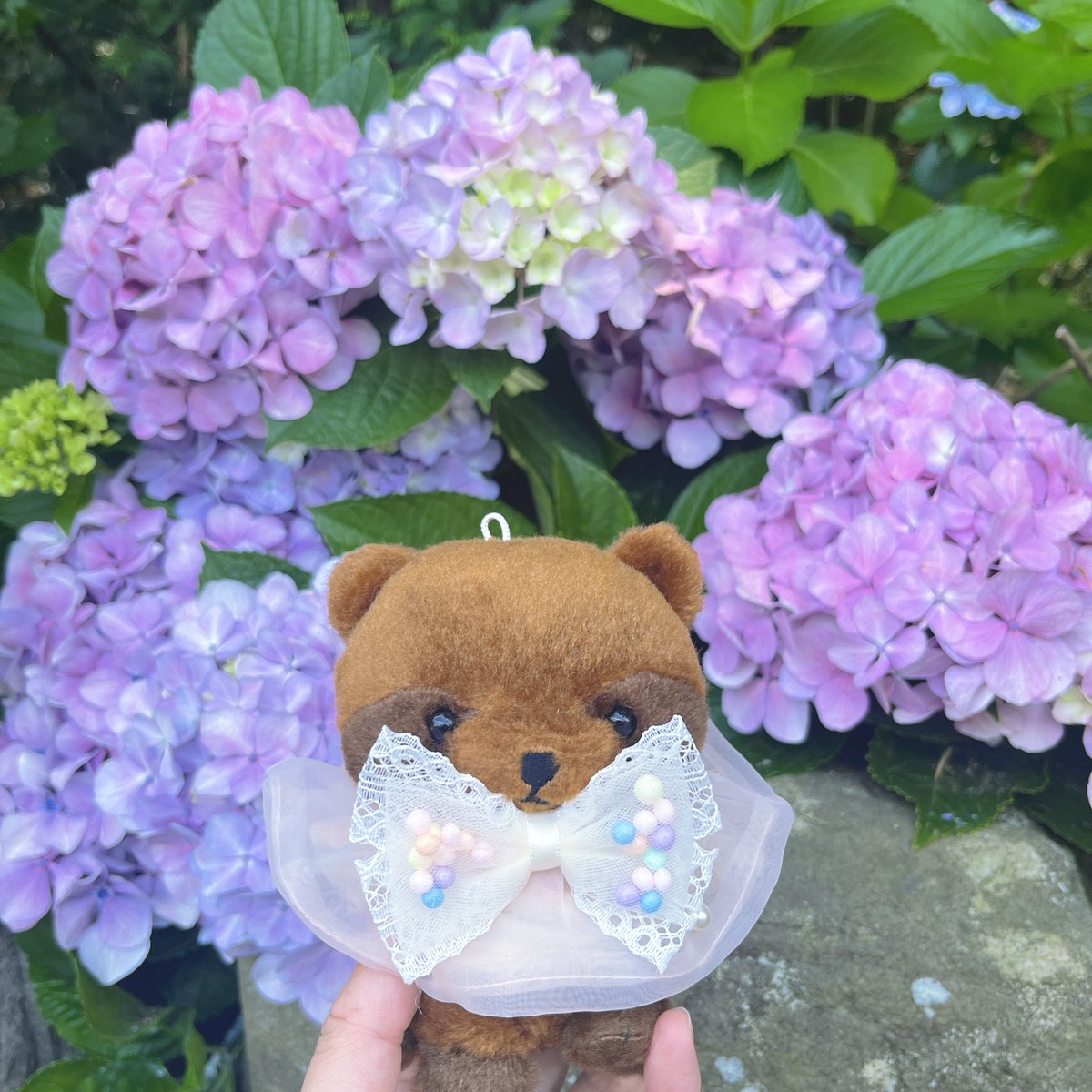 lemonade0920's tweet photo. 紫陽花とお団子とかき氷と…♡

#ぬい撮り #ぬい活 https://t.co/Xa7p4E0ule
